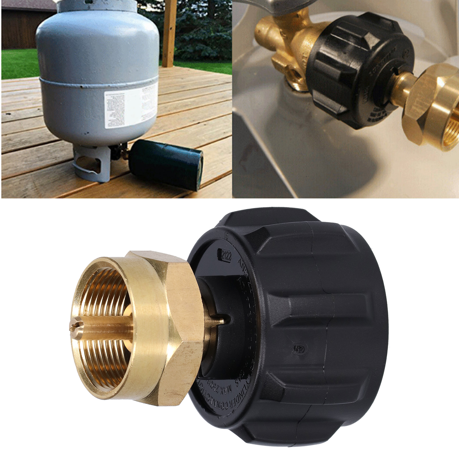 Adaptateur De Recharge Propane QCC1 - Angle 90°, Laiton - Pour Bouteilles De 0,5kg à 20kg