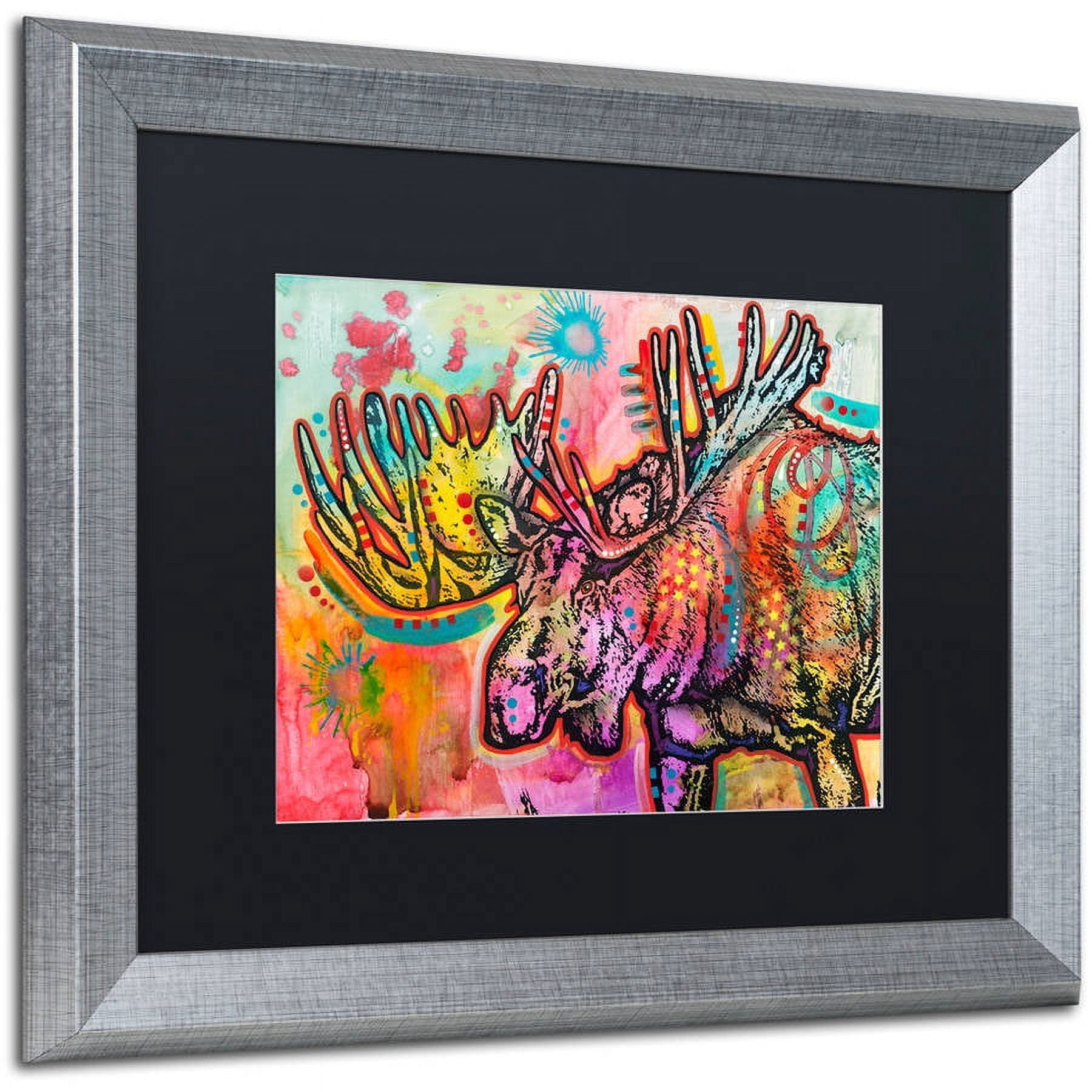 Trademark Fine Art "Moose" Canvas Art by Dean Russo, Black Matte, Silver Frame