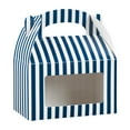 thumbnail image 5 of Restaurantware Gable Gift Boxes Pack of 100 Paper Treat Boxes 6 x 3.5 x 3.5 Inches With Window, Disposable Blue and White Containers, Freezer-safe, For Weddings or Birthdays, 5 of 11