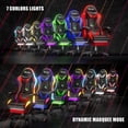 thumbnail image 5 of Czlolo RGB LED Massage Gaming Chair, Ergonomic High Back Reclining Computer Chair with Footrest & Lumbar Massager, Gray for Adults, 5 of 11