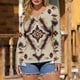 thumbnail image 5 of TaTaai Retro Western Top Soft Comfortable Women's Fashion Casual Round Neck Long Sleeve Button Accent Printed Loose Spring Daily Blouse Gift, 5 of 5