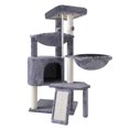 thumbnail image 2 of Árbol para gatos Xin de tres capas con condominio para gatos y dos hamacas, color gris, 2 of 9