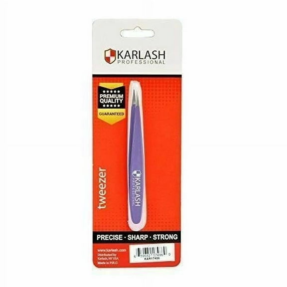 karlash point tweezers professional stainless steel point tip tweezer premium precision eyebrow (purple)