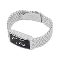 thumbnail image 3 of LED Watch Double Open Stainless Steel Buckle Metal Strap Rectangular Dial Digital Wristwatch for Outdoor Activities Silver, 3 of 14