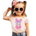 thumbnail image 3 of Colorful Painted Easter Bunny & Bow Shirt for Girls Spring Coquette Tee for Kids Peach Shirt Youth Large, 3 of 5
