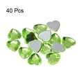 thumbnail image 3 of Unique Bargains 40 Pcs Acrylic Heart Rhinestone 15mm Flat Back Plastic Gems for Jewelry Making, Light Green, 3 of 5