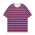 thumbnail image 4 of T-shirt Rayé pour Femmes 2026 Été Tendance Manches Courtes Col Rond Confortable Léger, 4 of 4