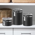 thumbnail image 6 of Stainless Steel Kitchen Canister 47 Fl Oz  Black - Airtight Clamp Lid Clear See-thru Top Ideal For Storage Food Pantry Storage. Large Size 5" X 6"., 6 of 7