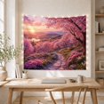 thumbnail image 5 of Japanese Cherry Blossom in Sunset Landscape, Dreamy Japanese Inspired for Nature Lovers, Botanical Wall Art, Mother's Day Gift, Tapestry Wall Hanging for Bedroom, Living Room and Dorm, 5 of 7