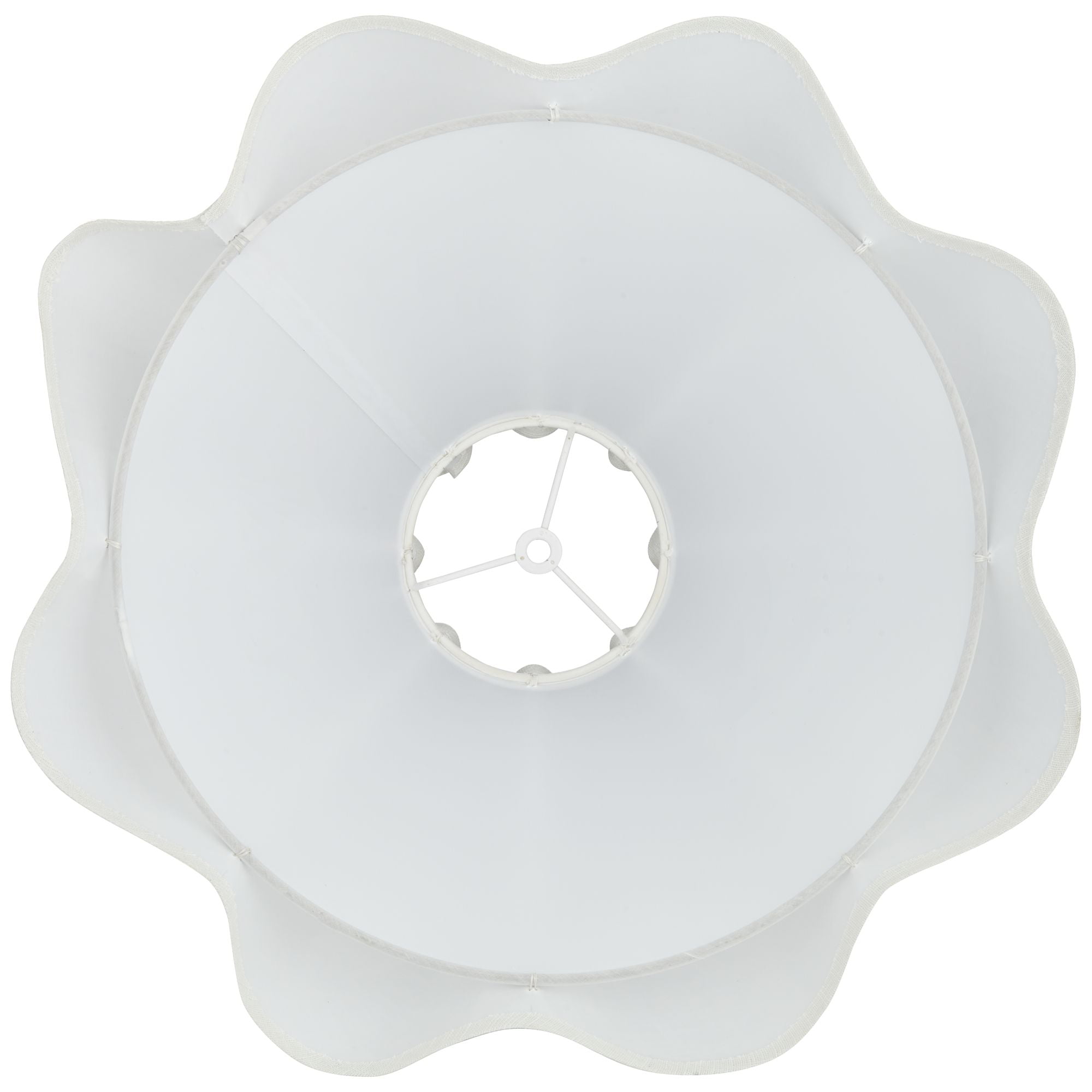 Springcrest 6" Top x 18" Bottom x 10" High x 10" Slant Lamp Shade Replacement Large White Wave Empire Linen Spider Harp Finial