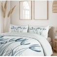 thumbnail image 6 of Ambesonne Flower Duvet Cover Set, Tulips with Solar Effect, 2-Calking, Dark Petrol Blue White, 6 of 7