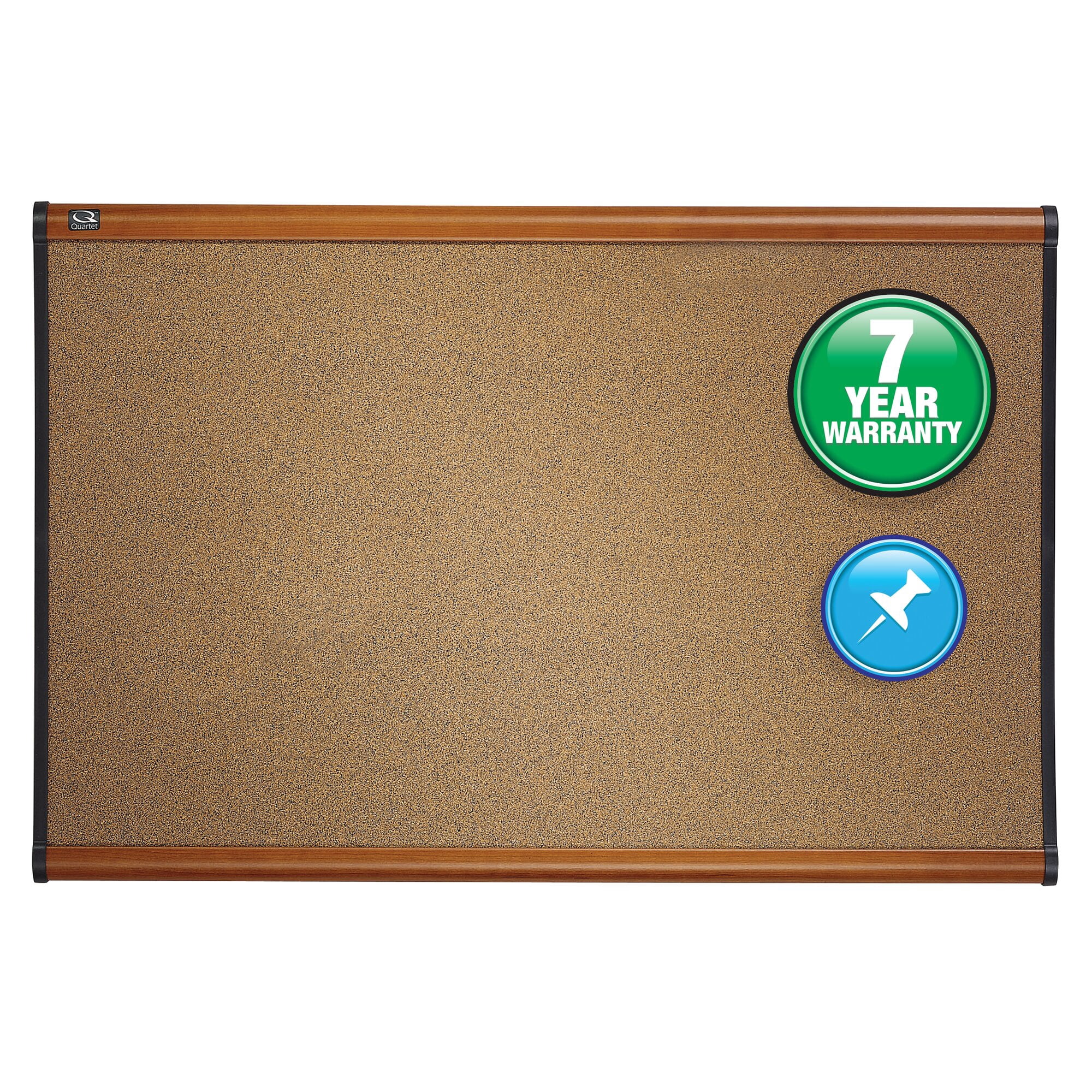 Quartet Prestige Bulletin Board, Brown Graphite-blend Surface, 36 X 24, Cherry Frame