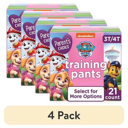 (4 pack) Parent's Choice Paw Patrol Training Pants for Girls, 3T/4T, 21 Count