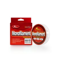 BLUEWING 500 yd Monofilament Fishing Line 500 Yard Spool Invisible Thin Diameter Fishing String 500-yards Mono Fishing Line, 0.28mm 10LB 500YD, Clear