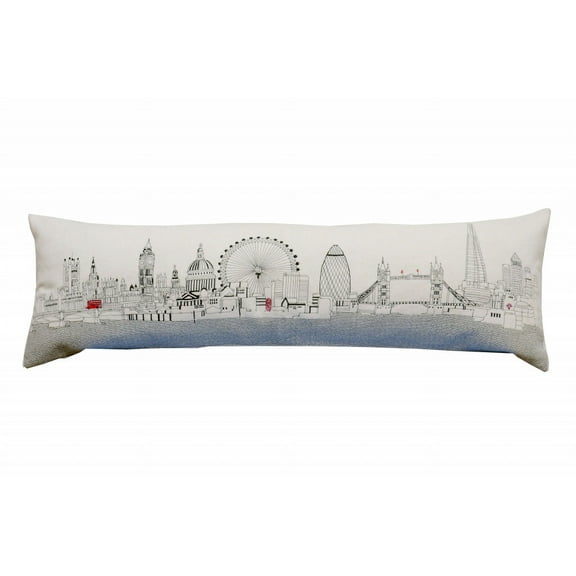 45" White London Daylight Skyline Lumbar Decorative Pillow