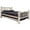 Natural, variant on Montana Collection Twin Bed w/ Laser Engraved Bronc Design, Clear Lacquer Finish