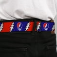 thumbnail image 4 of Grateful Dead Belt, Seatbelt Buckle Belt, Steal Your Face Lightning Bolt Repeat Red White Blue, 34 to 52 Inches, 4 of 9