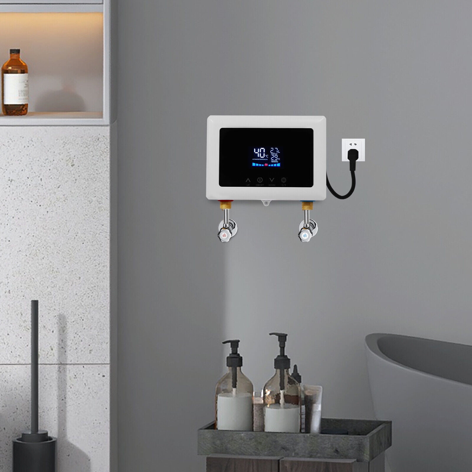 DENEST Wall Mounted Electric Instant Hot Water Heater Mini Small Water Tank 3000W