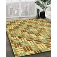 thumbnail image 3 of Ahgly Company Machine Washable Indoor Rectangle Abstract Gen Brown Yellow Area Rugs, 4' x 6', 3 of 7