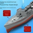 thumbnail image 4 of Mini barco de control remoto para niños, barco de guerra eléctrico de agua de verano, lancha rápida, barco de control remoto de alta velocidad de 2,4 G, juguete, 4 of 5