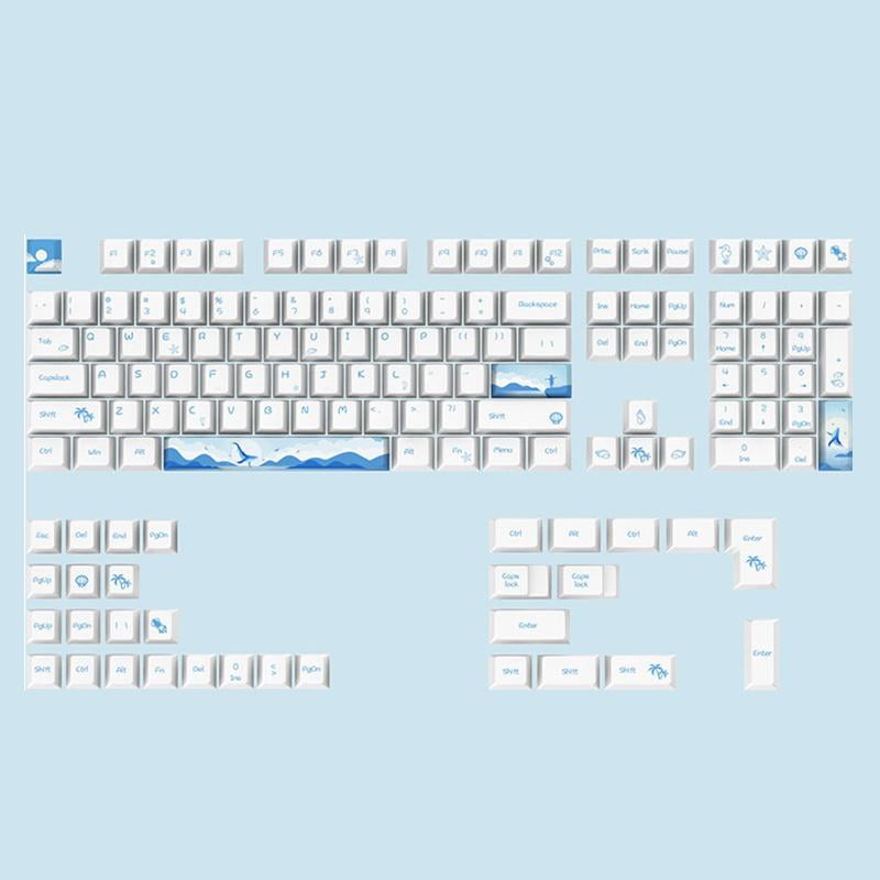 Dolphin Keycaps PBT Dye Sub for MX Switches Cherry Profile Mechanical Keyboard 108 Keys Fits 6 61 64 84 87 96 98 104 10