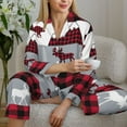 thumbnail image 6 of Haiem Buffalo Plaid Forest Pattern Women’s Long-sleeve Sleepwear,Sleepwear Set,2-piece Loungewear Set,Soft PJs Comfy Nightwear with Pockets-, 6 of 7