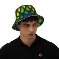 thumbnail image 4 of Cauagu Dragon Scales for Unisex Bucket Hat,Outdoor Summer Beach Fishing Sun Hat Hot Summer Reflective Bucket Hat Fun Outdoor Vacation Hat for Men and Women, 4 of 6