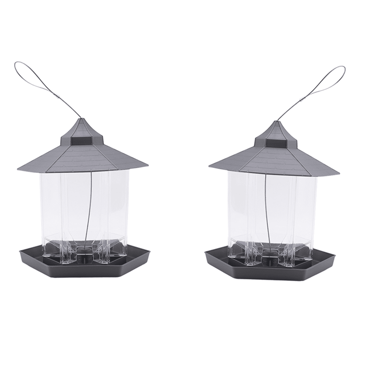 2 Pack Bird Feeders for Outdoor Hanging, Retro Pagoda Design Fun Installation Feeder, Attracting Wild Birds