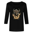 thumbnail image 4 of Ruimatai Women's Western T-Shirt 3/4 Sleeve Casual Top Printed Blouse Stylish Comfortable Soft Fabric Fashion Tee, 4 of 4