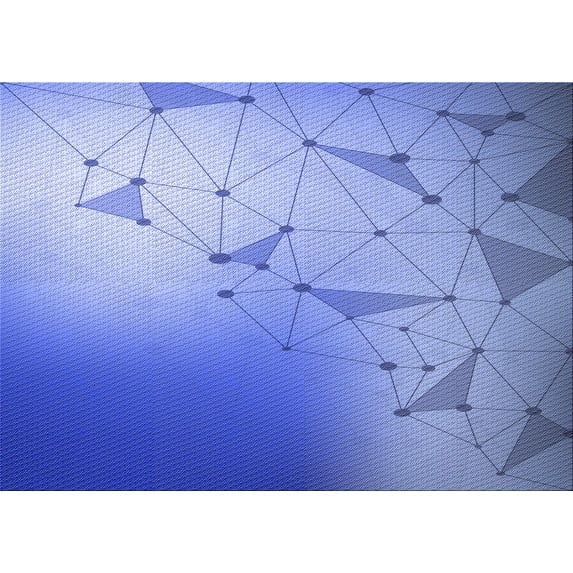 Ahgly Company Indoor Rectangle Patterned Day Sky Blue Area Rugs, 7' x 9'