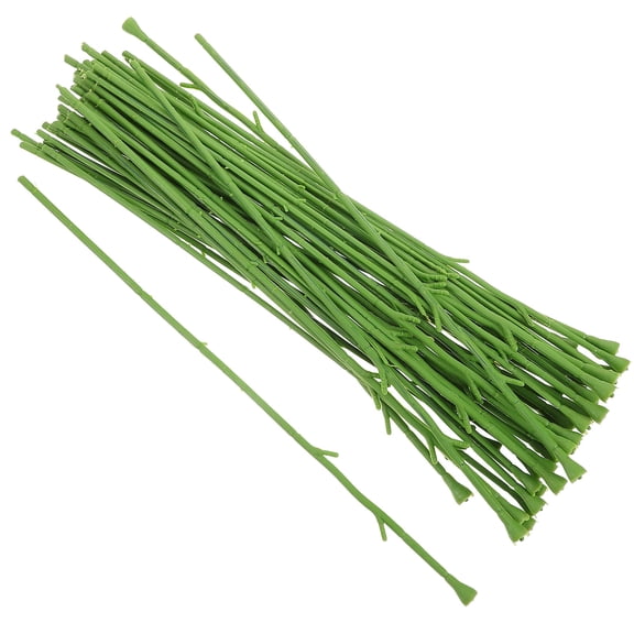 Beaupretty 50Pcs Green Artificial Flower Stem for Crafting Flexible Short Stem Flower Arrangement
