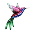thumbnail image 1 of Decoración de pared de colibrí Escultura de arte de pared de pájaro Estatua de colibrí de metal colgante Púrpura, 1 of 9