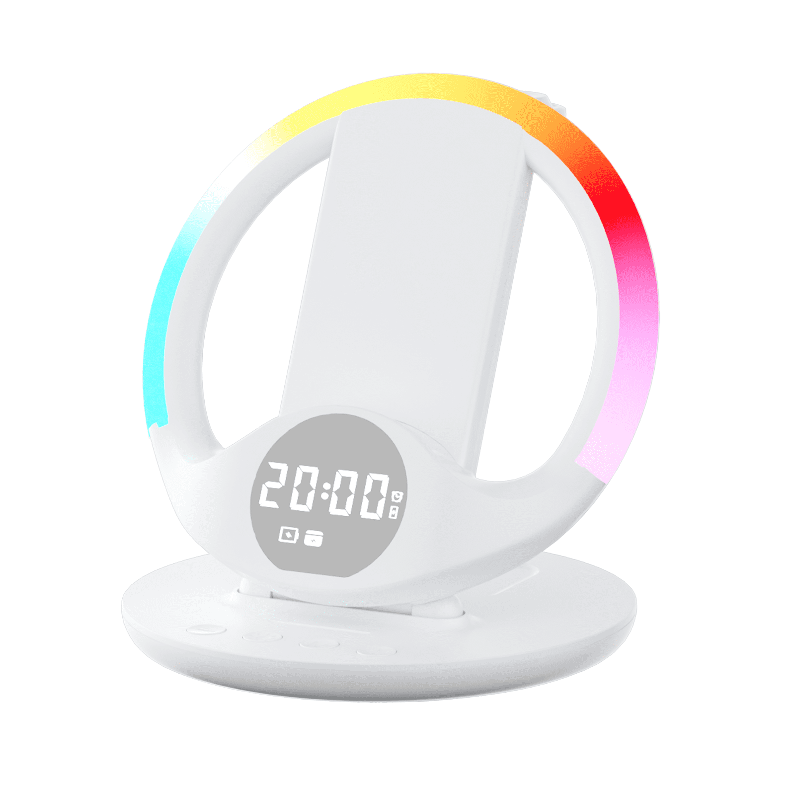 7-in-1 LED Wireless Charging Station, Charger Stand for Apple Samsung Devices, for iPhone 17 16 15 Or Samsung Watch Airpods, Wireless Charger iPhone Samsung Charging Station with Alarm Clock