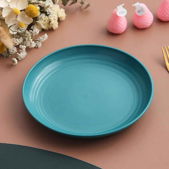 Plastic Plates Reusable,Round Party Plates,Elegant Appetizer Plates Disposable, Heavy Duty Wedding Plates, Small Cake Plates for Weddings and Holidays,Kitchen Party Indoor and Outdoor Use