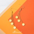thumbnail image 2 of 555Jewelry Womens Premium Polish Finish Triple Round Swinging Flat Cable Chain Circle Shape Stainless Steel Hanging Dangling Fish Hook Sterling Silver Earrings, Yellow Gold, 2 of 5