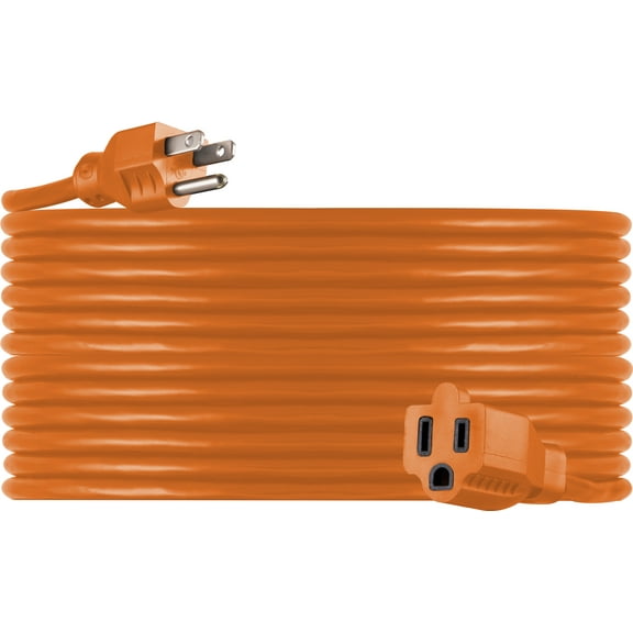 GENERAL ELECTRIC UltraPro Grounded Extension Cord, 50ft. Outdoor, Orange, 16-Gauge – 51926