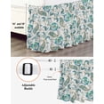 thumbnail image 3 of Teal Paisley Floral Wrap Around Bed Skirts for King Bed 18" Drop, Bed Skirt with Adjustable Elastic Belt Dust Ruffle Bed Valance for Bedroom Hotel Luxury Boho Ethnic Tribe Traditional Bed Frame Cover, 3 of 7