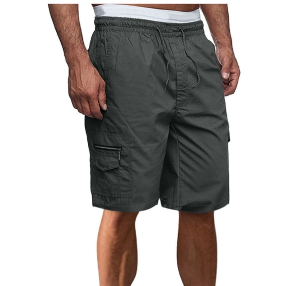 gakvbuo Cargo Shorts For Men Cargo Pants Plus Size Bermuda Shorts Joggers Sweatpants Shorts Loose Fit Knee Length With Pocket Straight Button Zipper Sport Shorts