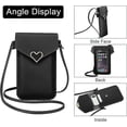 thumbnail image 3 of Bolso Bandolera Para Mujer, Bolso Bandolera De Cuero Pu Con Broche De Metal Y Ventana Transparente, Bolso Bandolera Con Pantalla Táctil Bolso Para Teléfono Móvil Con Correa Para Celular, 3 of 5