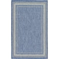 thumbnail image 1 of Unique Loom Tapis d'Extérieur pour Intérieur et Extérieur Décontracté, 5 x 8 Pieds, Bleu/beige, 1 of 2