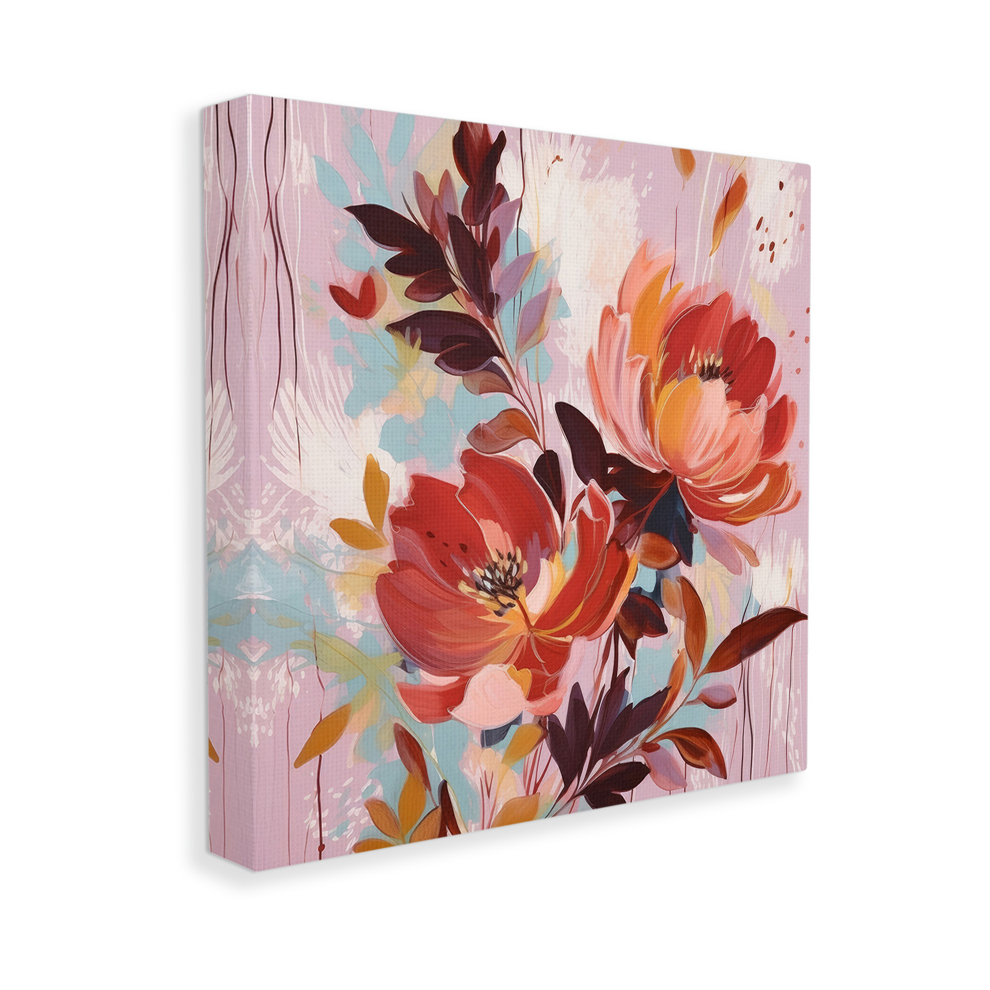 Stupell Industries Blooming Petals Pattern Botanical & Floral Painting Gallery Wrapped Canvas Art Print Wall Art, 36 x 36