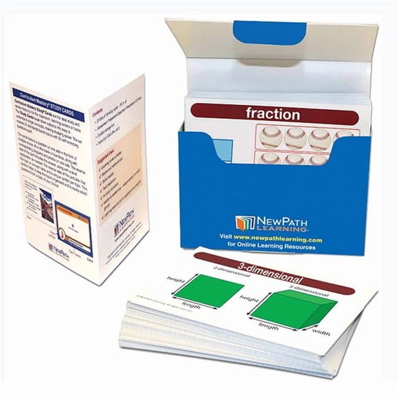 NewPath Learning Math Vocabulary Flash Cards for Grade 3-5