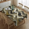 thumbnail image 2 of Black Gold White Marble Pattern Rectangle Tablecloth 60"x84",Waterproof Polyester Rectangle Table Cloth, Wipeable Spillproof Polyester Tablecloth for Dining, Camping, Indoor and Outdoor, 2 of 5