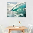 thumbnail image 2 of ONETECH Beach Canvas Wall Art Print: Shoreline Guard & Surfboard Picture Graphic Art Painting for Wall Decor ( 16" x 12" ), 2 of 4
