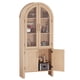 thumbnail image 1 of Yeshouse Vitrina arqueada de 152 cm con detalles estriados, estantería bohemia con puerta de cristal, despensa alta de madera de 5 niveles, aparador arqueado para entrada, cocina y sala de estar, 1 of 7