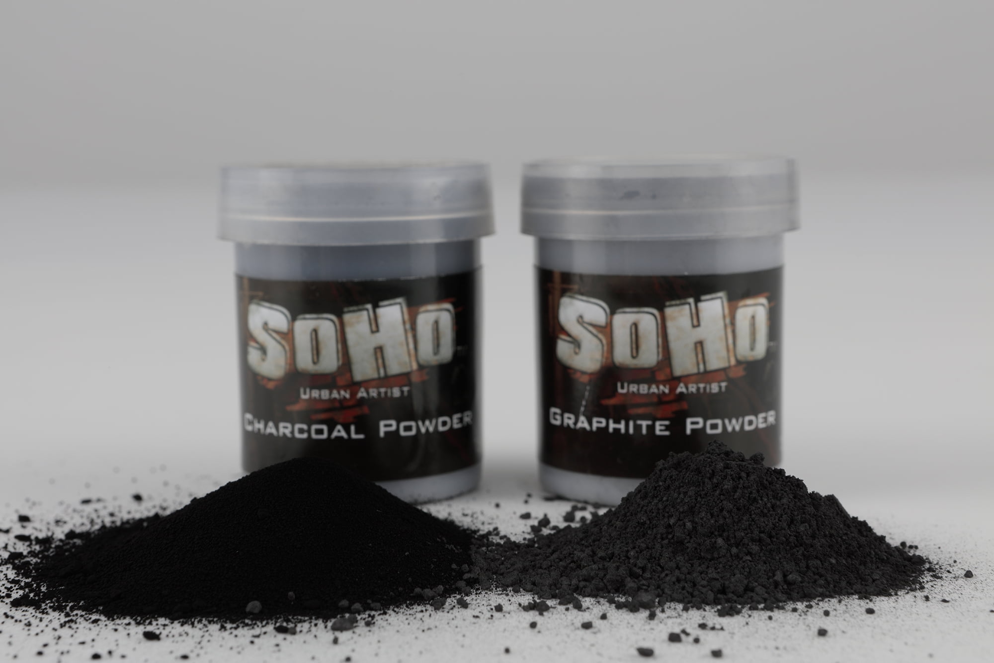 SoHo Urban Artist Graphite And Charcoal Drawing Powders with Complete Blending Set - 15g Powder Jars with Sponge Blenders, Blending Stumps, & Sandpaper Pad