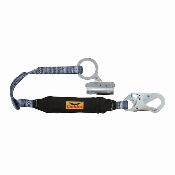 Falltech Rope Grab with Lanyard, Steel, Blue/Black 45J303