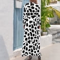 thumbnail image 3 of Dalmatian Pattern Women's Long Dress Long Sleeves Dress Vintage Dresses Party Maxi Dress High Waist Dress, 3 of 4