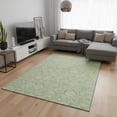 thumbnail image 2 of HomeRoots 676031 9 x 12 ft. Artichoke Green & Ivory Geometric Transitional Washable Machine Made Rectangle Area Rug with UV Protection, 2 of 9