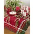 thumbnail image 3 of Saro Lifestyle Plaid Christmas Tree Design Cotton Tablecloth, 3 of 5